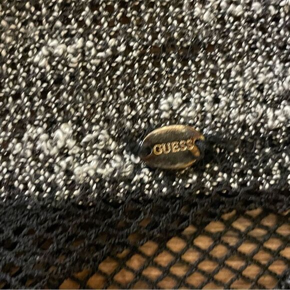 Guess See Through Mesh Sleeveless Striped Shirt Black and Gray Size Large - Picture 9 of 14